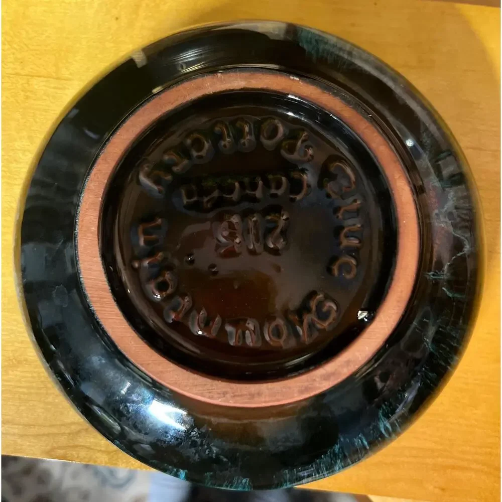 Vintage Blue Mountain Pottery Lidded Dish | Emerald Green Drip Glaze (Mold #203)